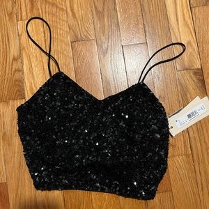 AO.LA by Alice and Olivia black sequin tank